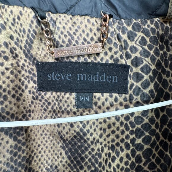 Steve Madden Womens Quilted Jacket M Black Nylon Polyester - Picture 3 of 11